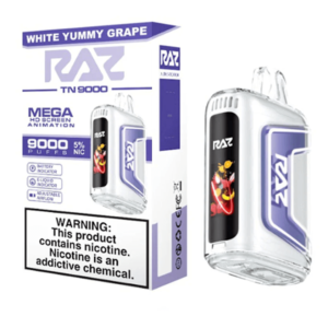 White Gummy Grape Flavor RAZ TN9000 Disposable Vape