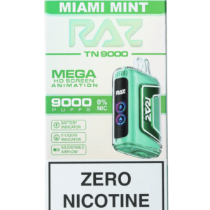 Miami Mint (Zero Nicotine) RAZ TN9000 Disposable Vape